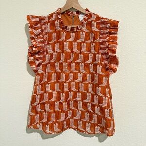 J. Marie Burnt Orange Cowboy Boot Top